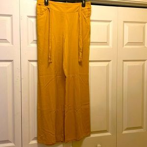 Yellow wide leg pants